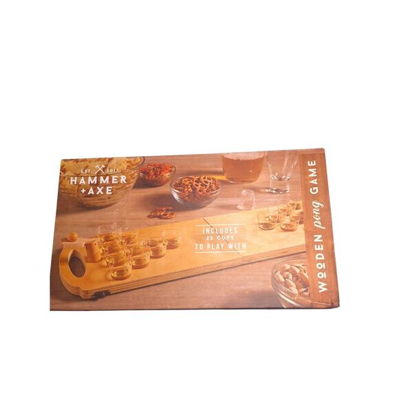Hammer And Axe Wooden Pong Game Foldable Adult Drinking Game Party Fun READ - Picture 1 of 5